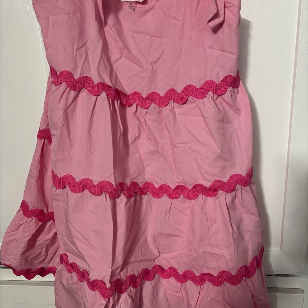 Pink Ruffle Kids Dress - Picture 2 of 4